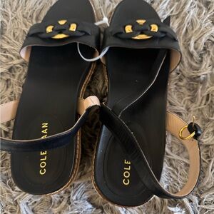 Cole Haan Black and Gold Women's Sandals